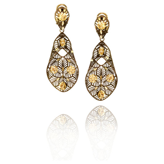 De Paoli Earrings in Brown Gold and Yellow Gold