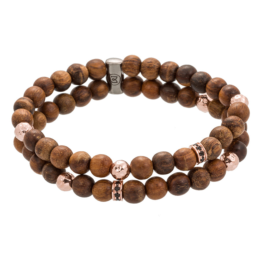 Brown TAO bracelet in rose silver 21cms