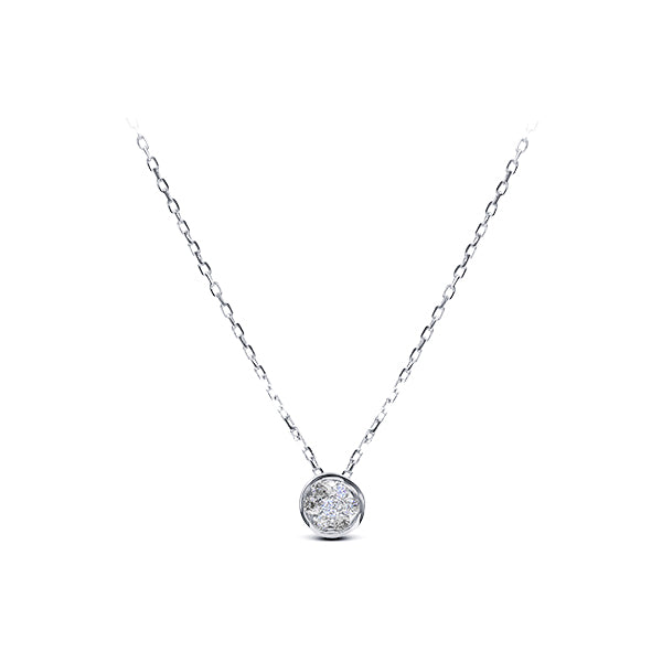 Colgante Pequeño 7 Diamantes en Chatón Oro Blanco