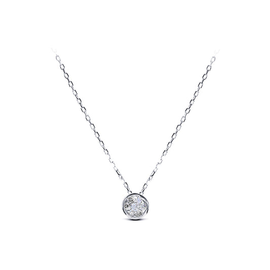 Colgante Pequeño 7 Diamantes en Chatón Oro Blanco