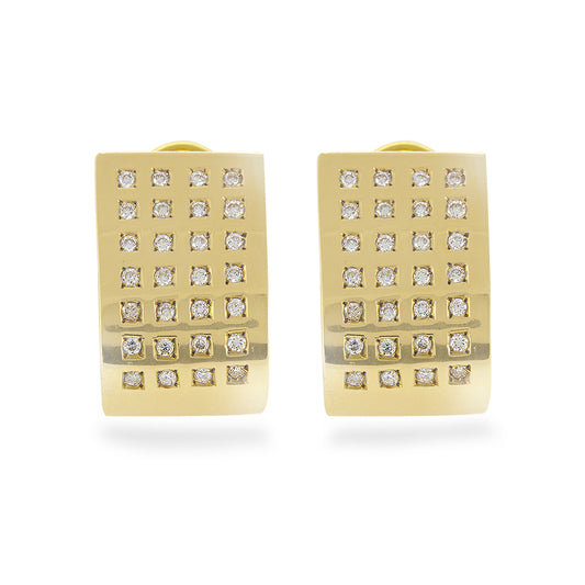 18k Yellow Gold Earrings with Diamonds