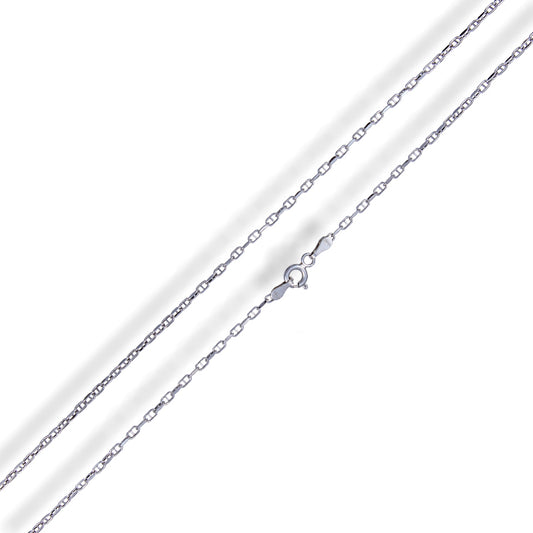 18K White Gold Chain 40cm - Open Link Fine Chain
