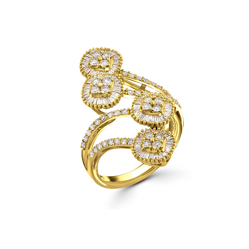Intertwined Diamond Ring 18k Yellow Gold