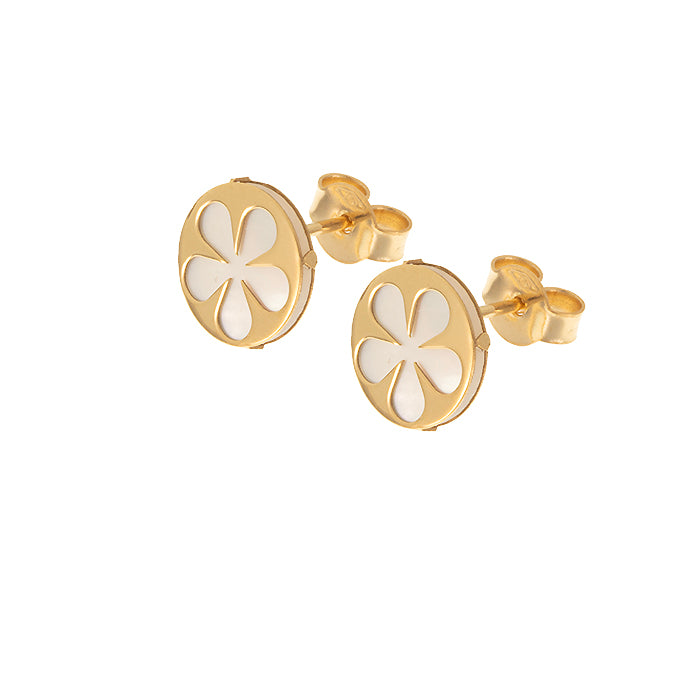 18K Yellow Gold Earrings with Mother-of-Pearl