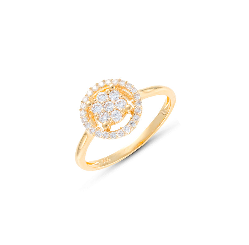 Anillo  AVANT Flor con Orla Diamantes Oro 18K