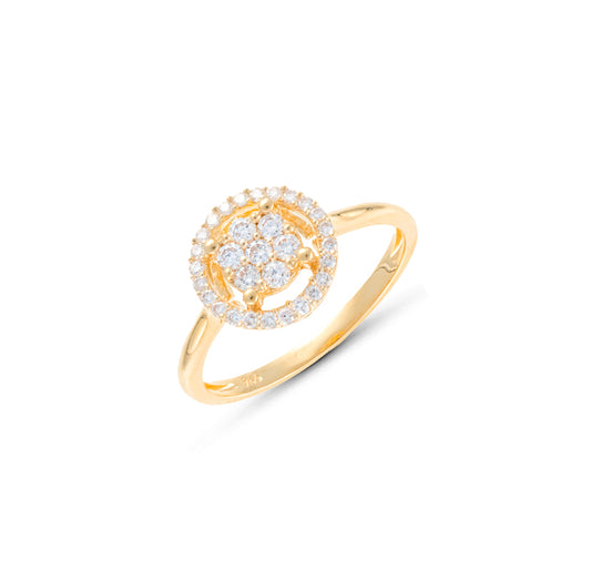 Anillo  AVANT Flor con Orla Diamantes Oro 18K