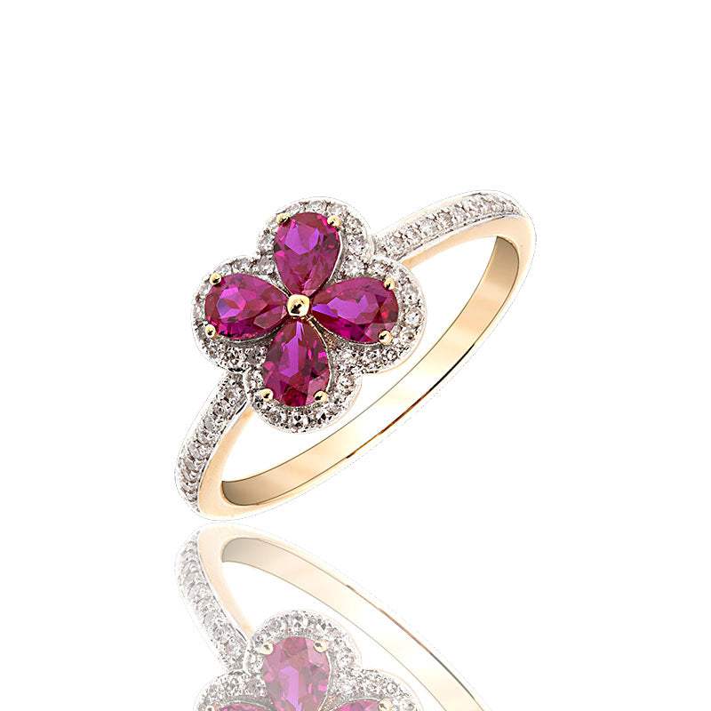 Ruby and Diamond Ring in 18K Rose Gold