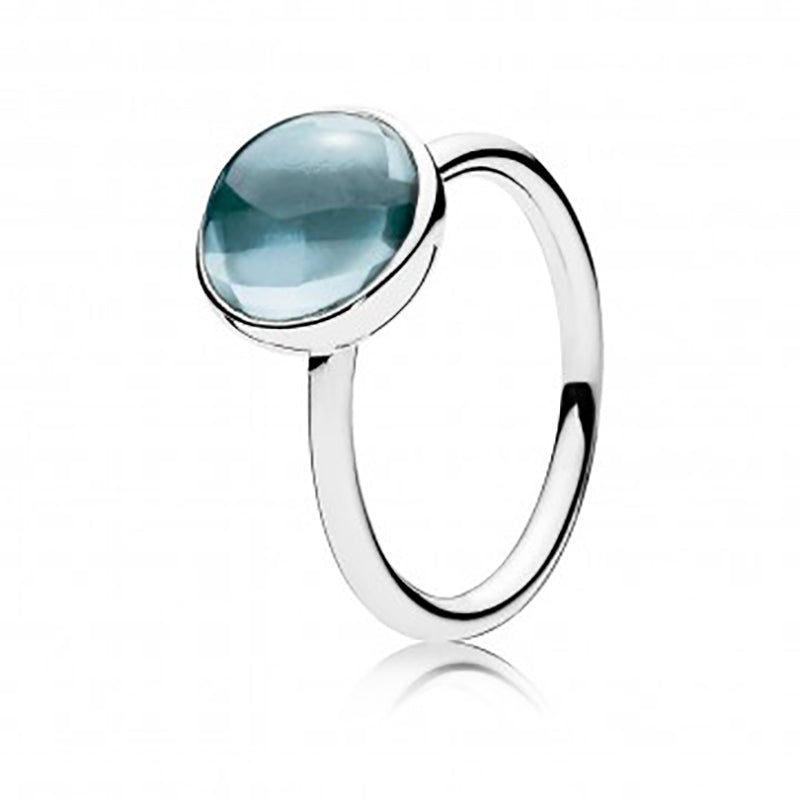 Pandora Rupnor Silver Blue Crystal Ring-size 54