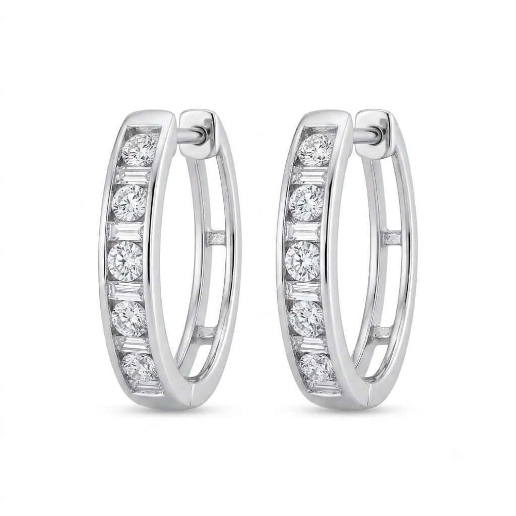 PENDIENTES EN ORO BLANCO 18KT CON DIAMANTES