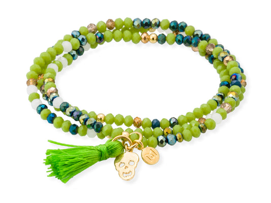ZEN NEON PISTACHIO bracelet with skull