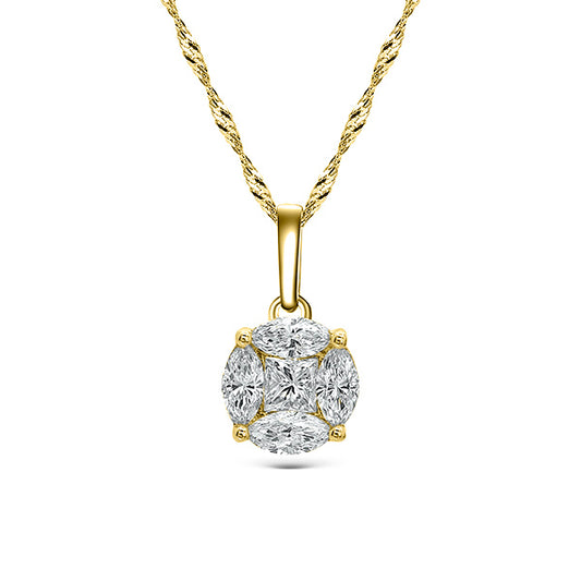 Anora Large Diamond Pendant 18K Yellow Gold