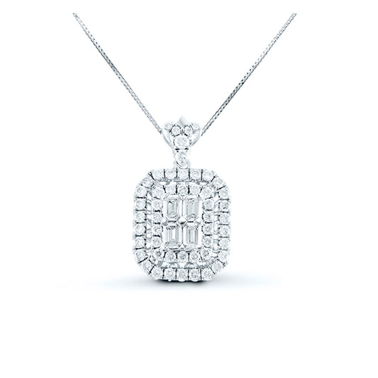 Colgante De Mujer Con Diamantes Baguettes en Oro