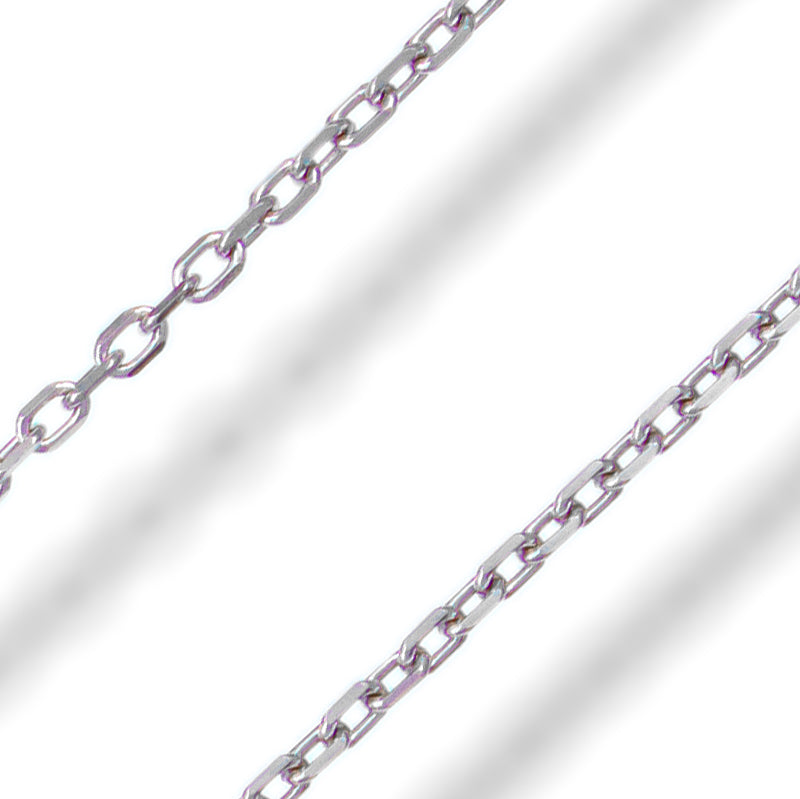 Cadena Oro Blanco 18K 50cm Modelo Forzada Redonda
