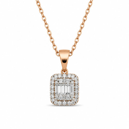 COLGANTE EN ORO ROSA 18KT CON DIAMANTES