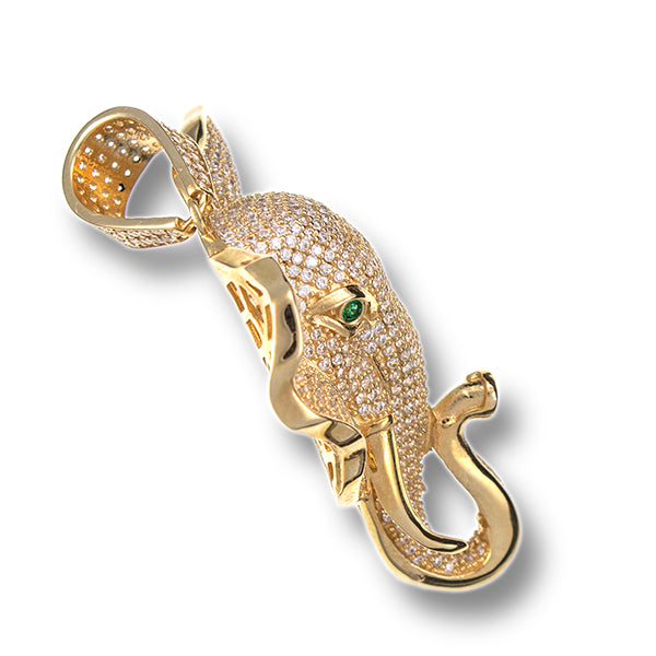 Elephant Head Pendant in 18k Gold