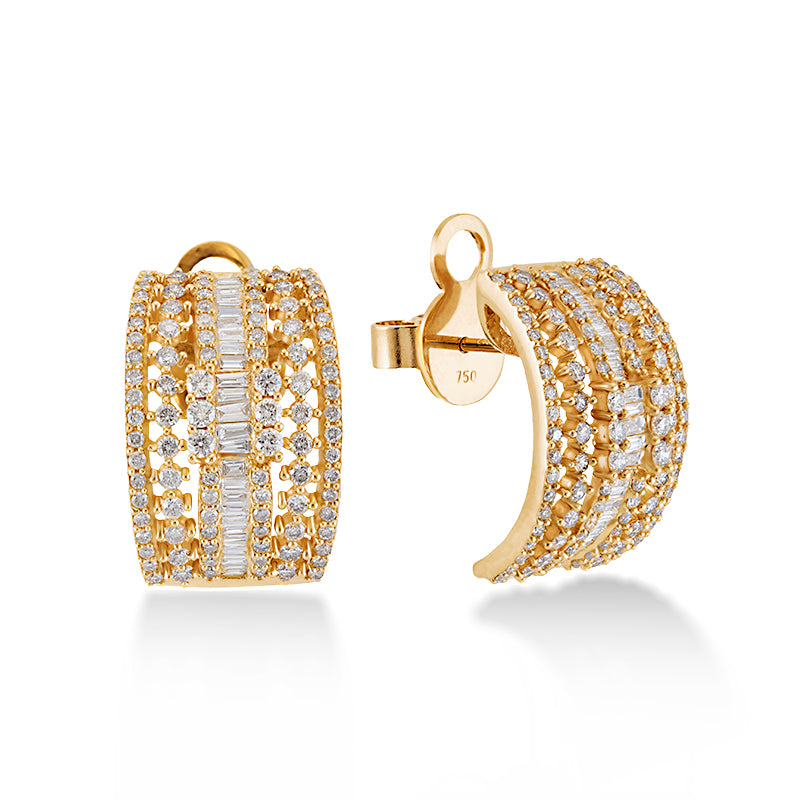 Open Tiara Diamond Earrings 18k Yellow Gold