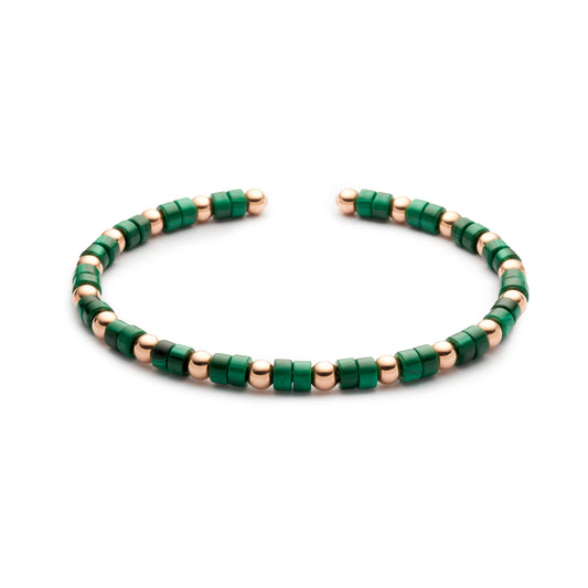 Collection Titanium soul Bracelet Gold, Malachite, titanium