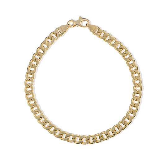 18KT Yellow Gold Bracelet -Cuban Link- Hollow