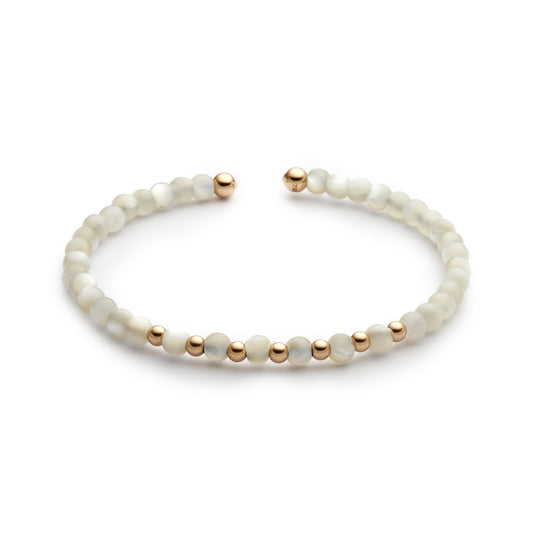Collection Titanium soul Bracelet Gold, Mother of pearl, small beads