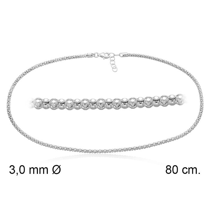 Cadena POP 3L 80 cm en plata