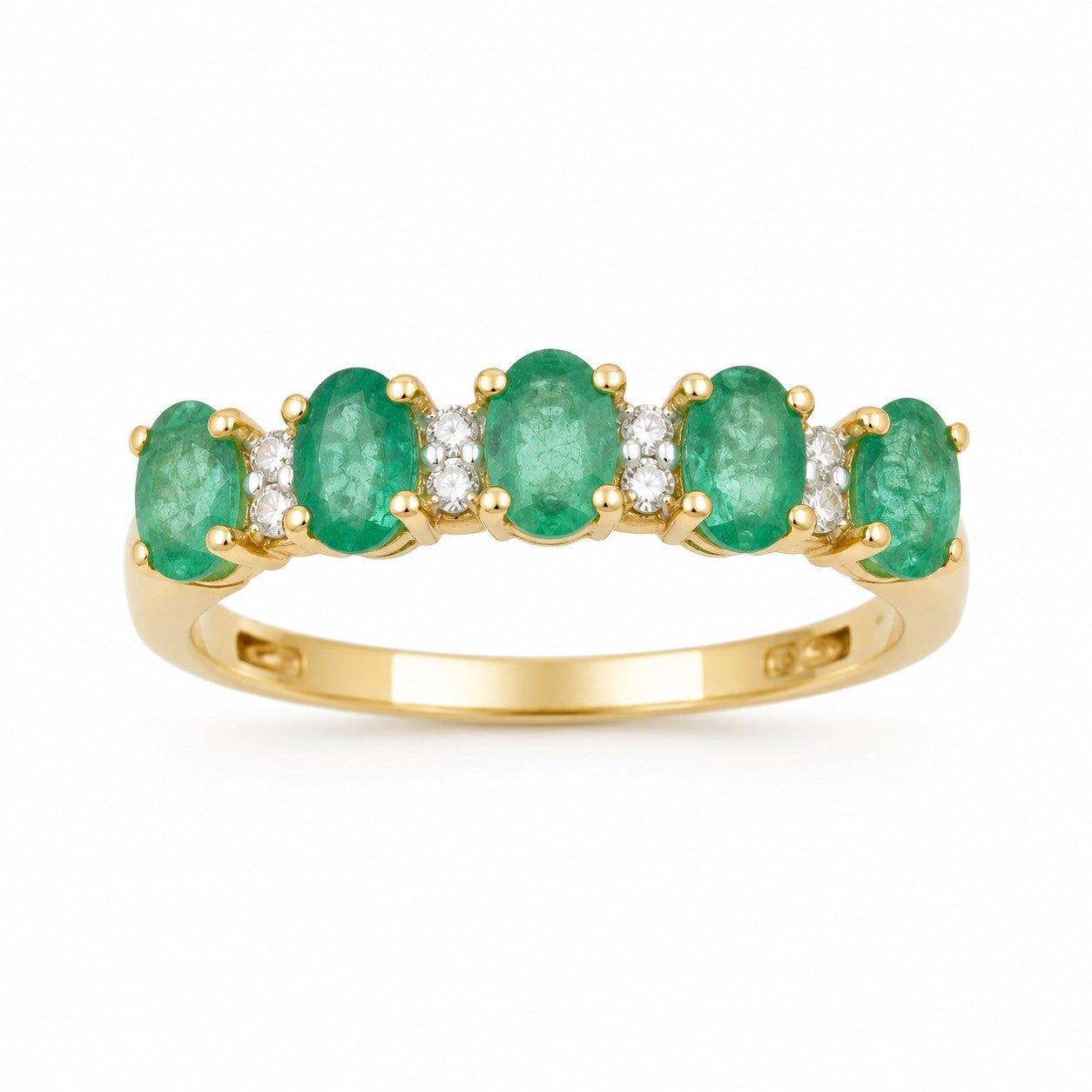 SORTIJA ORO AMARILLO 18KT CON ESMERALDA Y BRILLANTES