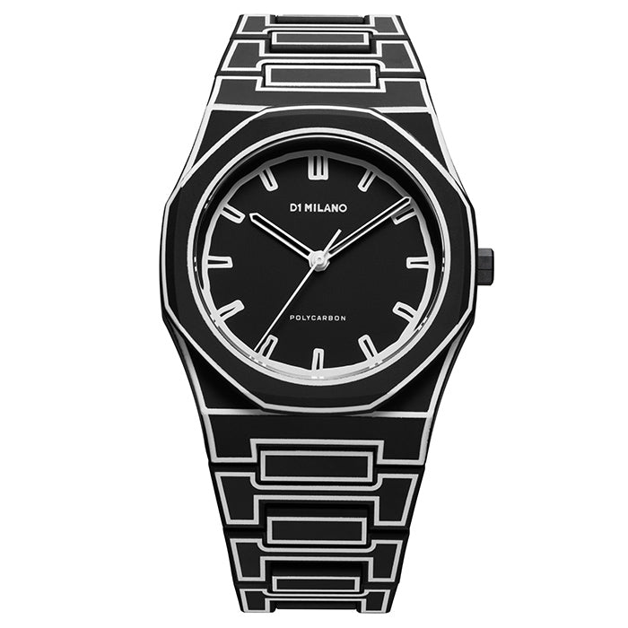 D1 Milano PolyCarbon Black SKETCH Watch D1-PCBJ33