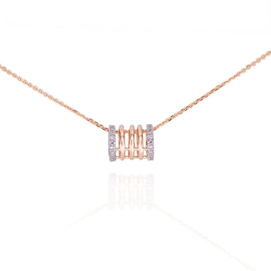 Barrel Pendant in Rose Gold with Diamonds