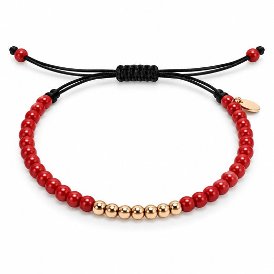 Collection soul Bracelet Gold, ceramics, macrame