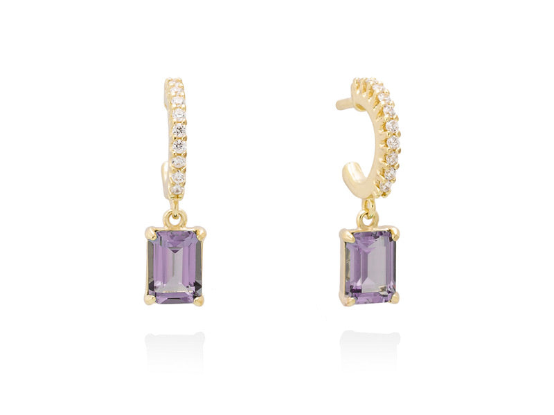NICE lavender earrings in golden silver