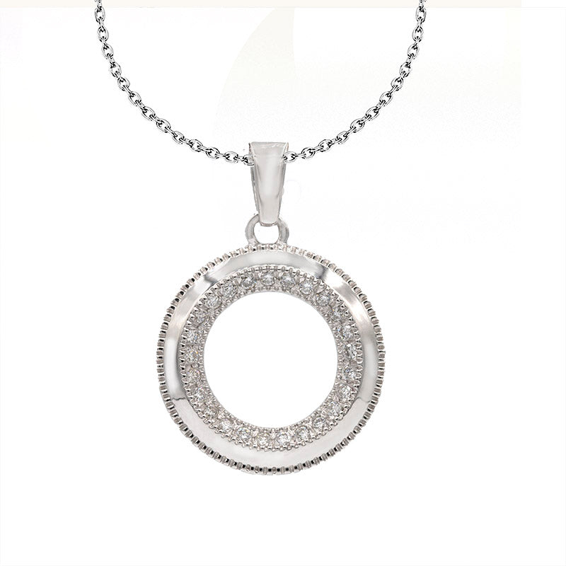 Colgante Mediano Circulo De La Vida en Oro Blanco