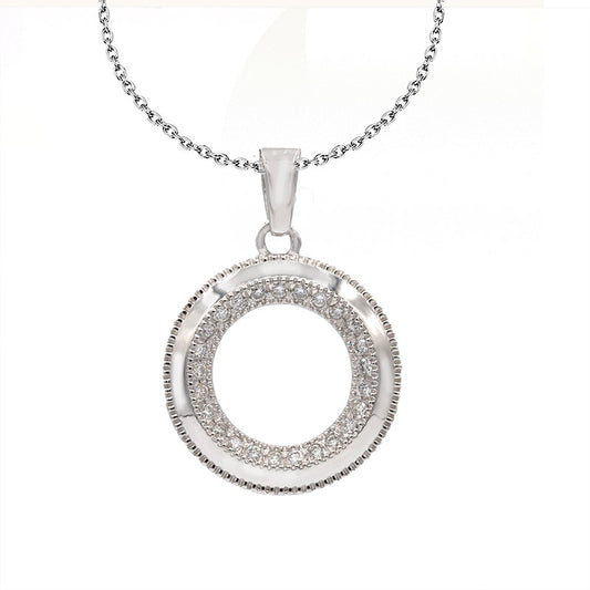 Medium Circle of Life Pendant in White Gold